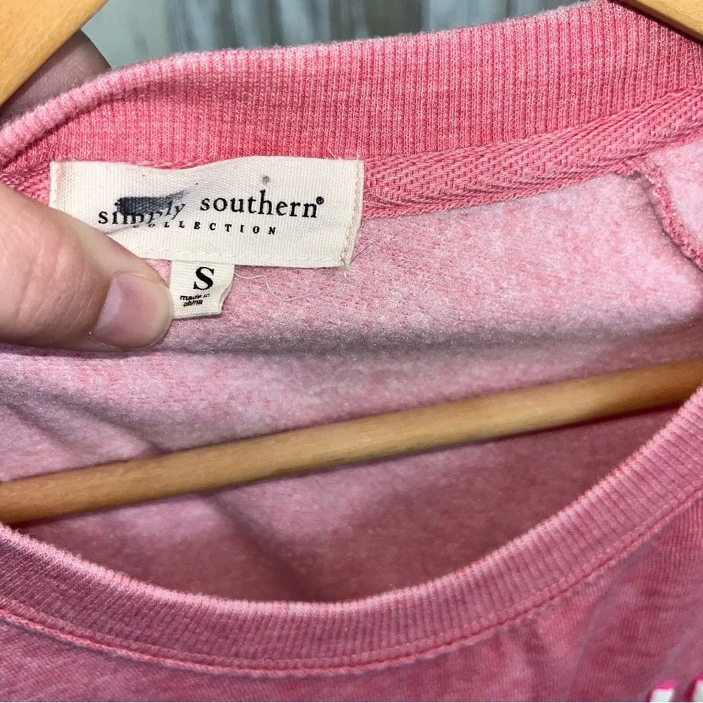 Simply Southern ‘Don’t Be Salty’ Pink Dye Pullover Sweatshirt Women’s Small - Picture 7 of 7